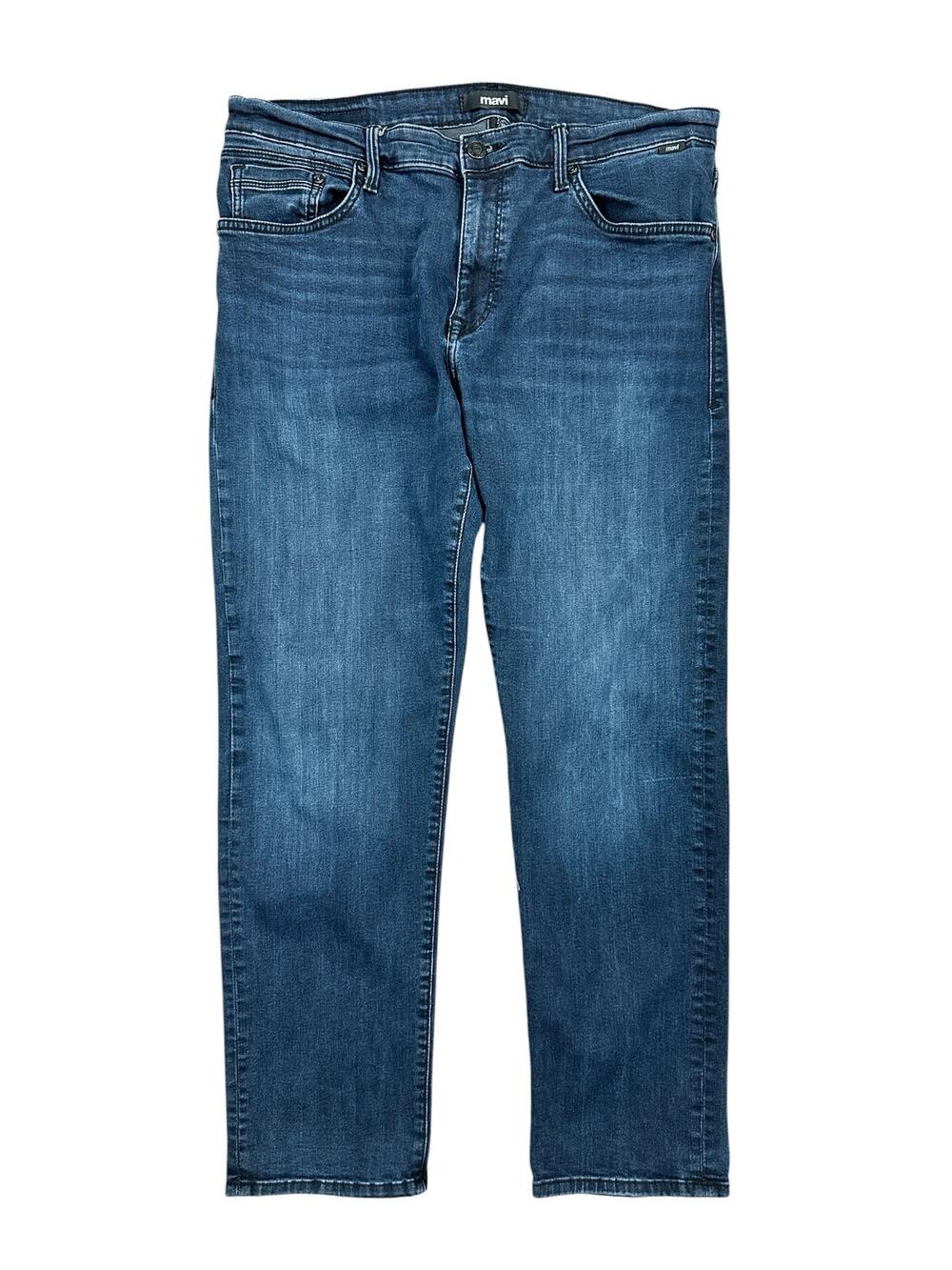 Mavi Zach Straight Leg Jeans Dark Blue — Size 36x30